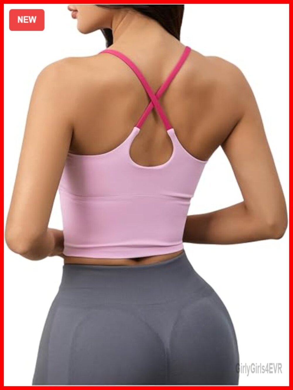 Women's Criss Cross Workout Tank Top with Built in Bra Longline